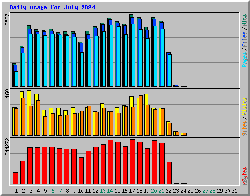 Daily usage for July 2024