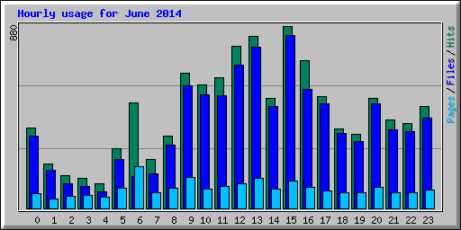 Hourly usage for June 2014