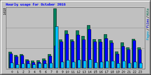 Hourly usage for October 2016