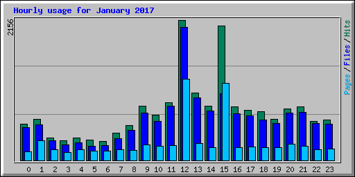 Hourly usage for January 2017