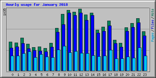 Hourly usage for January 2018