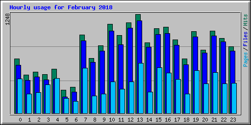 Hourly usage for February 2018