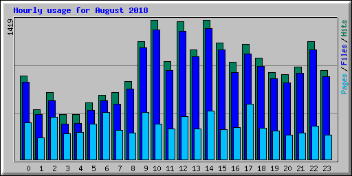 Hourly usage for August 2018