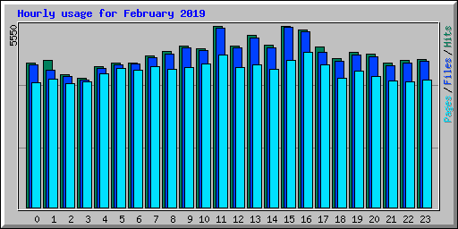 Hourly usage for February 2019