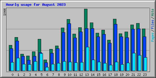 Hourly usage for August 2023