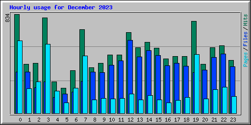 Hourly usage for December 2023