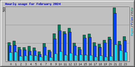 Hourly usage for February 2024